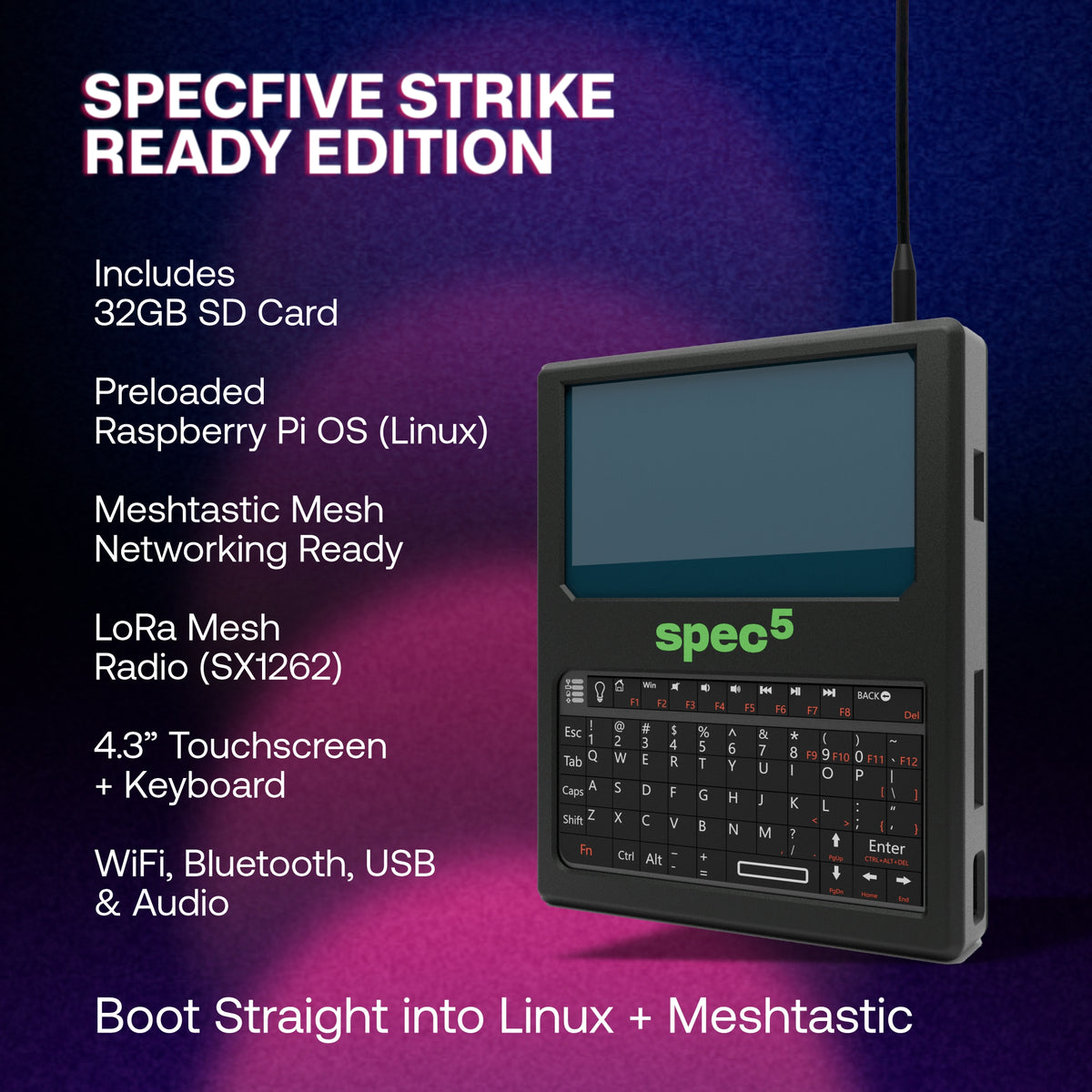 SpecFive LLC - SpecFive Strike | A Handheld Linux Computer With Built ...